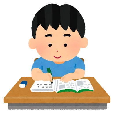 ひらがなの勉強をする男の子